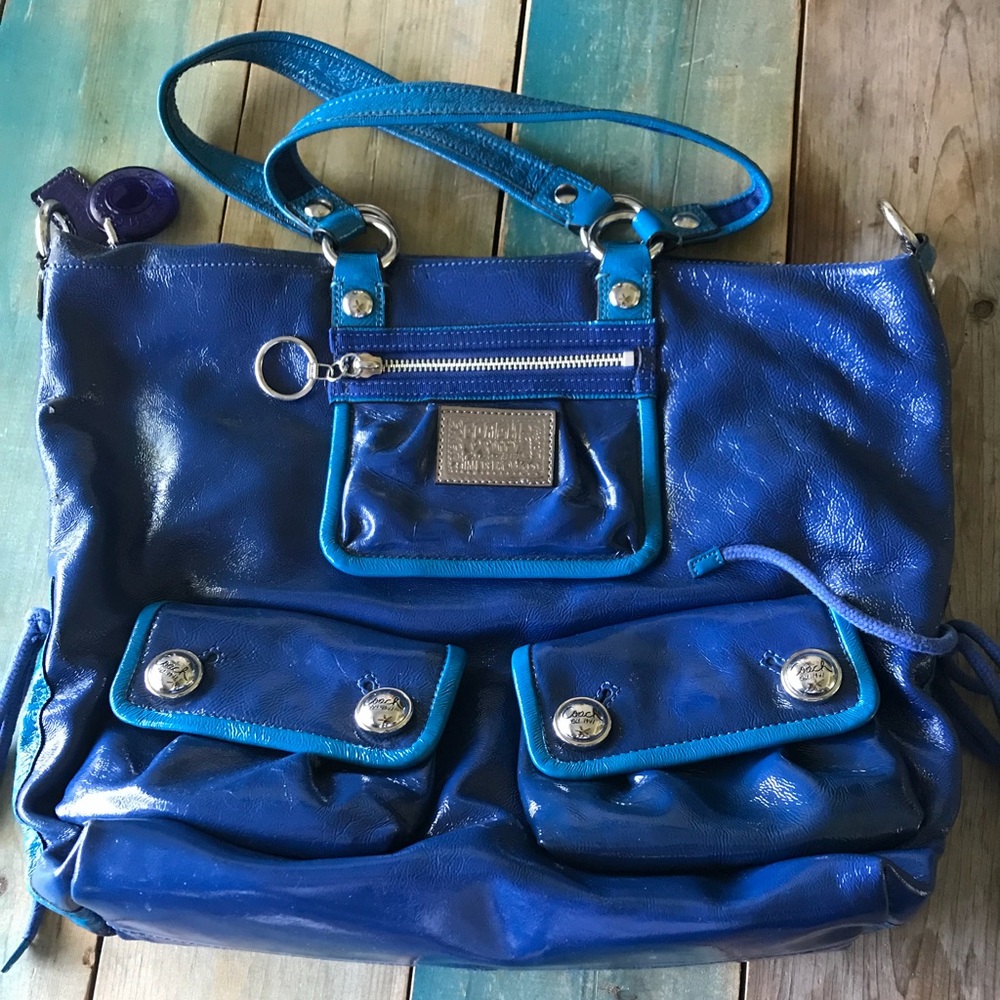 Coach Poppy Leather Spotlight Pocket Tote Glam